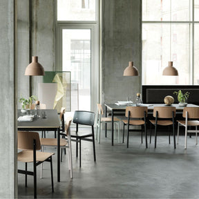 Muuto Loft Chairs in Copenhagen Cafe with Enfold Pendant Lights