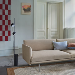Muuto Outline Sofa in Copenhagen Living Room with Pebble Rug Detail