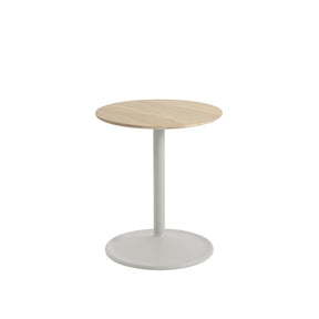 Muuto Soft Side Table Solid Oak Top Grey Base 16.1"w x 18.9"h
