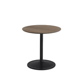 Muuto Soft Side Table Smoked Oak Top Black Base 18.9"w x 18.9"h