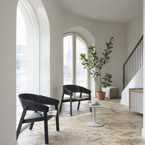 Muuto Soft Side Table Oak in Entry Way with Cover Lounge Chairs