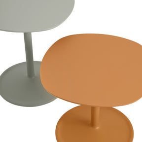 Muuto Soft Side Tables Dusty Green and Orange Detail