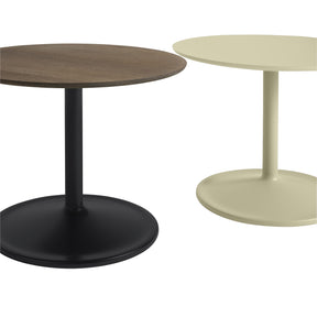 Muuto Soft Side Table Smoked Oak Top Black Base and Beige Green