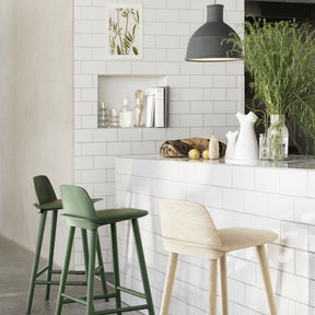 Muuto Unfold Pendant over Counter with Nerd Counter Stools