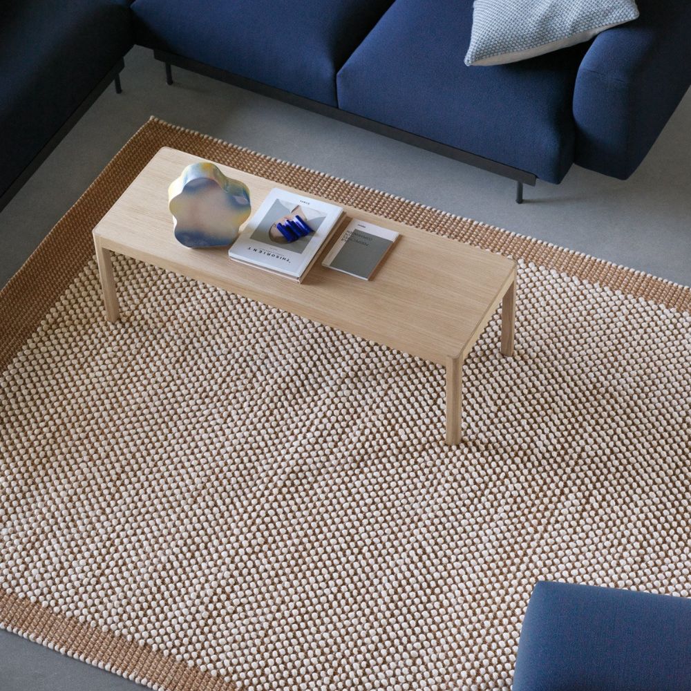 Muuto Workshop Rectangle Coffee Table with Pebble Rug Detail