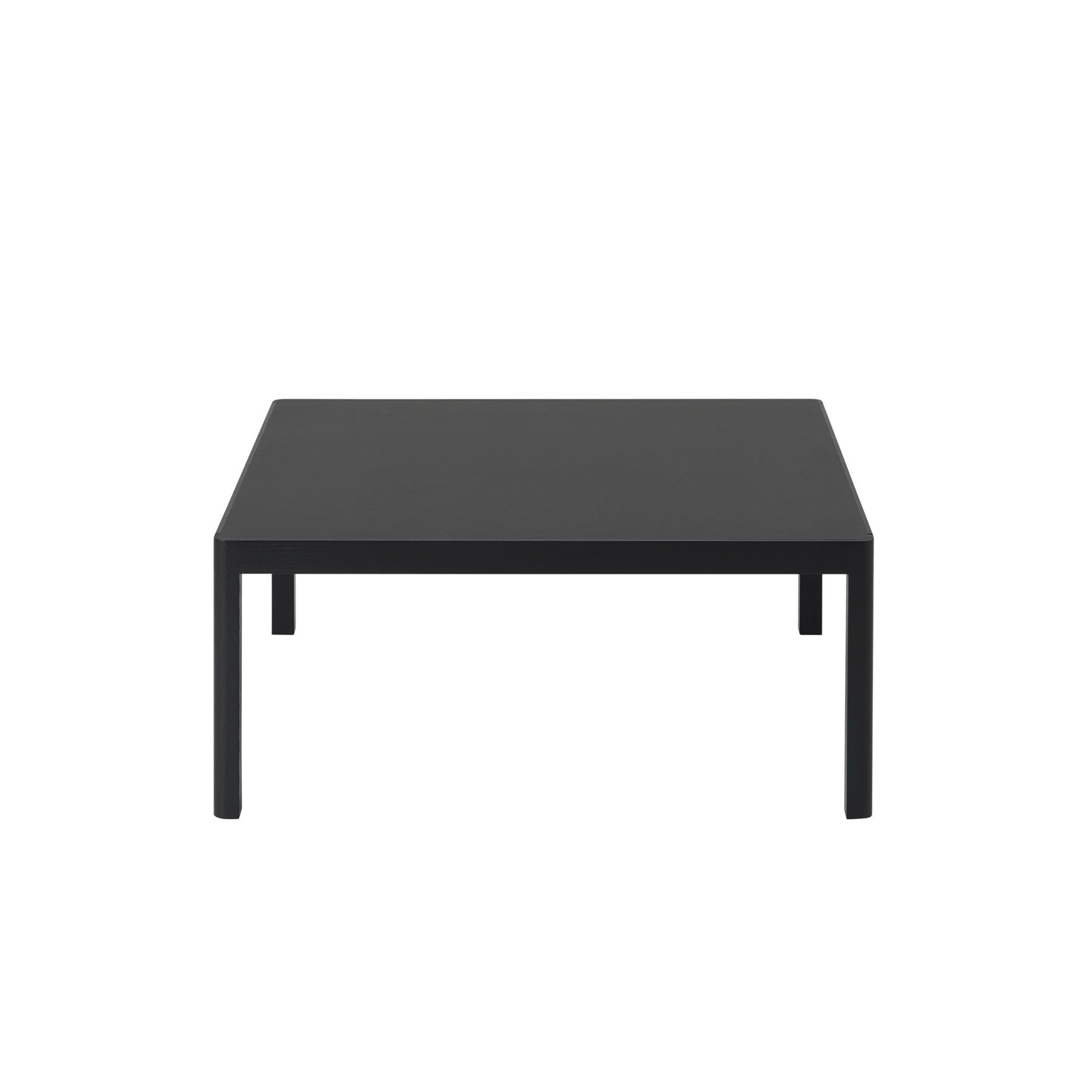 Muuto Workshop Table Black Linoleum Top with Solid Black Lacquered Oak Frame Front