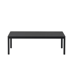 Muuto Rectangular Workshop Coffee Table Black Linoleum Black Oak Front