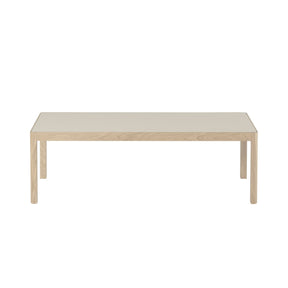 Muuto Rectangular Workshop Coffee Table Warm Grey Linoleum Oak Front