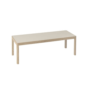 Muuto Workshop Coffee Table Rectangular Warm Grey Linoleum and Oak