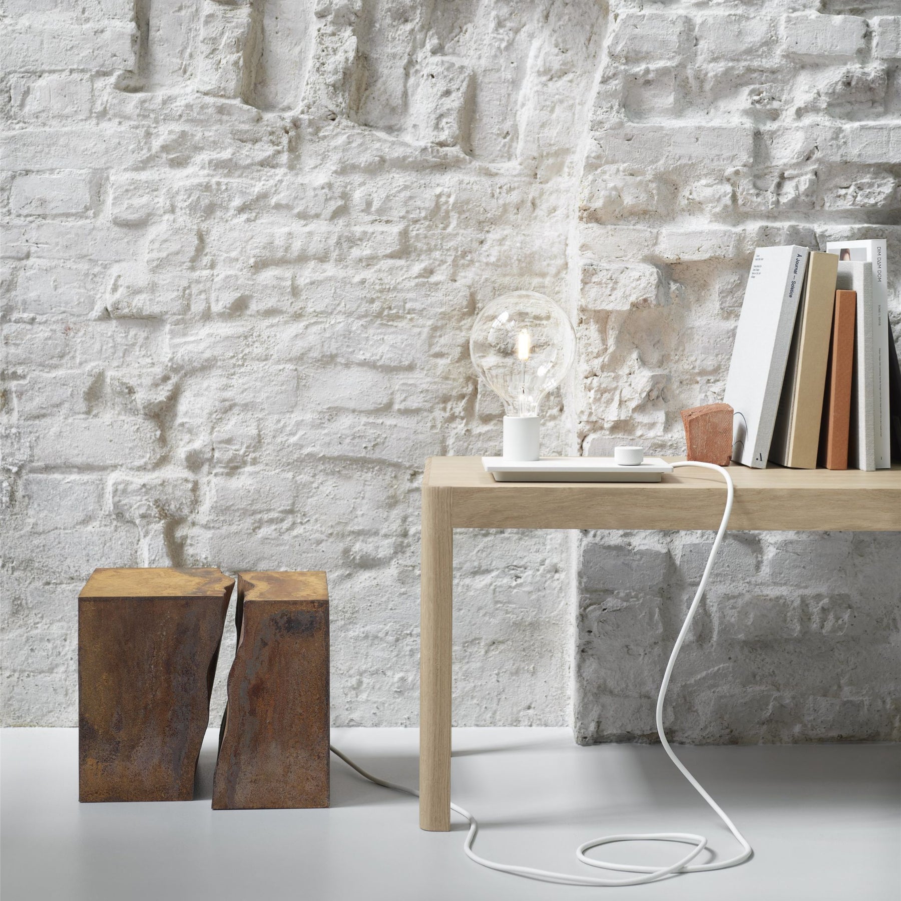 Muuto Workshop Coffee Table with Books and Control lamp