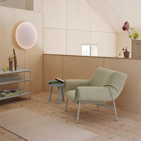 Muuto Wrap Lounge Chair in Loft with Calm Wall Lamp and Around Side Table