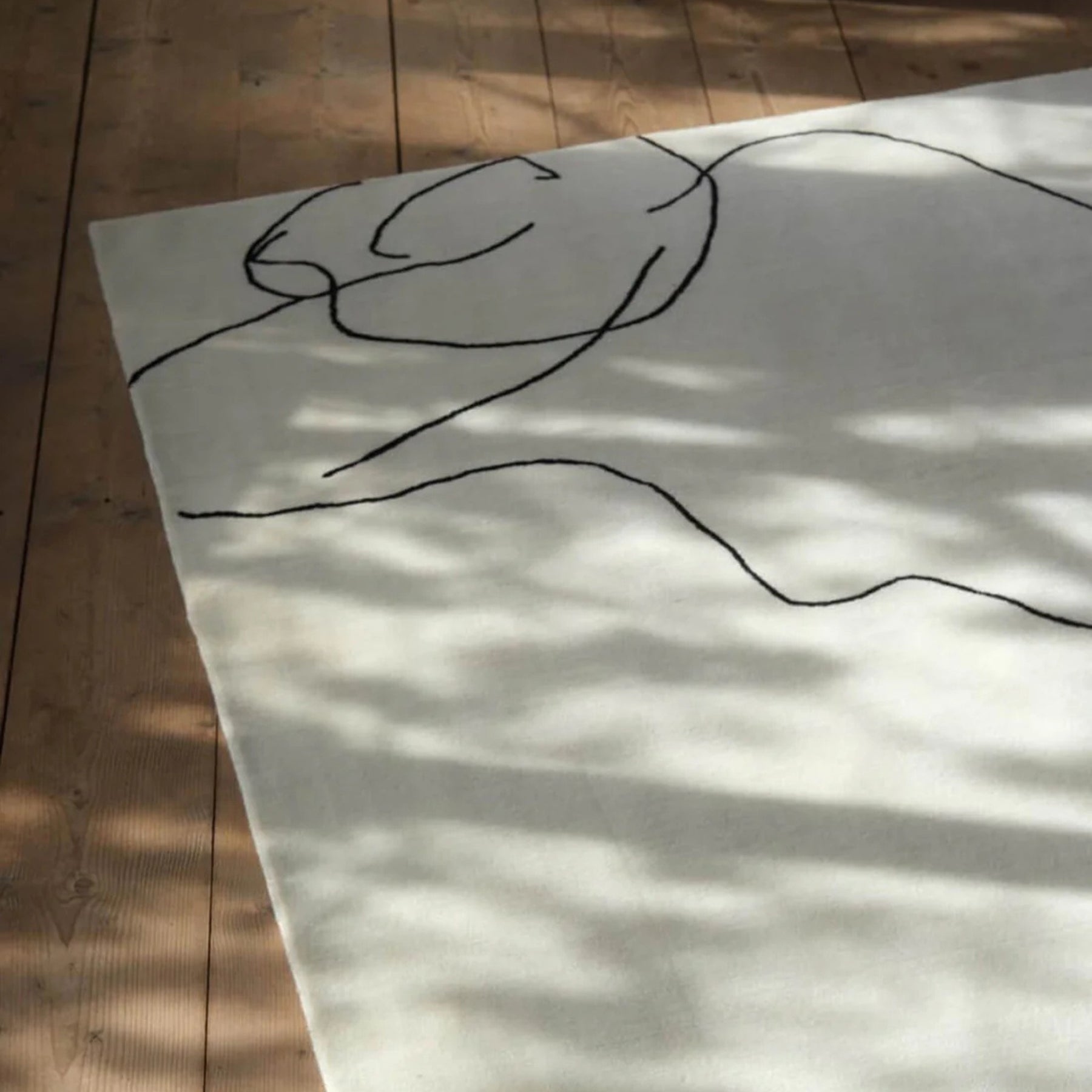 nanimarquina chillida figura humana rug detail with dappled light