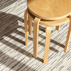 nanimarquina doblecara rug 2 by ronan bouroullec with alvar aalto stools