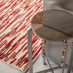 nanimarquina doblecara rug 3 by ronan bouroullec with polished stainless steel kitchen counter stool