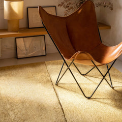 nanimarquina oblique rug amber by matthew hilton leather butterfly chair