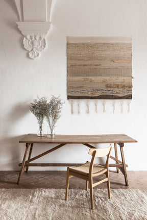 nanimarquina Wellbeing Tapestry by Ilse Crawford in room with CH23 Dining Chair