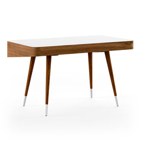 Naver AK 1330 Desk Walnut Oil with White Corian Top