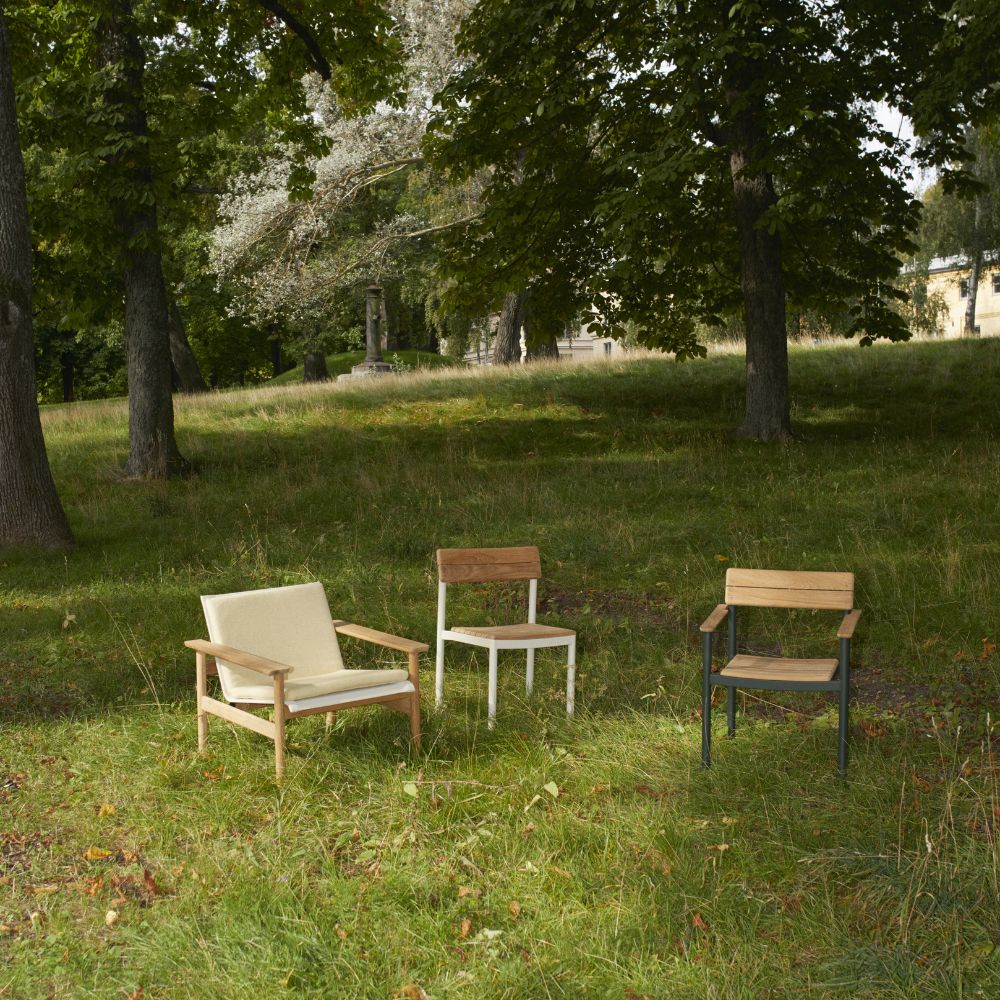Pelagus Dining Chairs and Lounge Chair in Forest Danish Summer