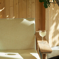 Pelagus Lounge Chair with Honey Yellow Sunbrella Cushion and Cocktail