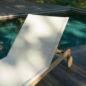 Pelagus Teak Sunbed Closeup by Pool