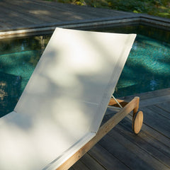 Pelagus Teak Sunbed Closeup by Pool