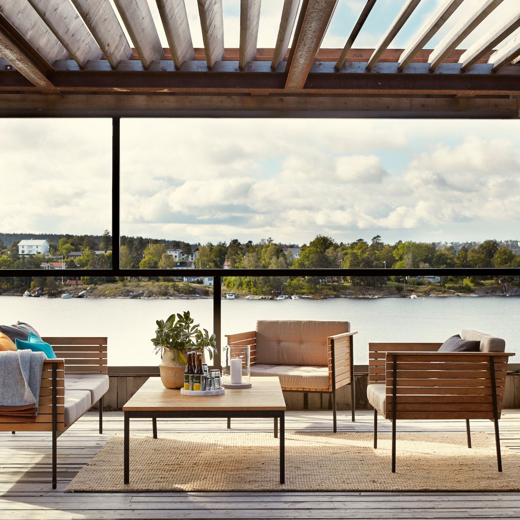 Skargaarden Haringe Lounge Chairs in situ Swedish Summer House