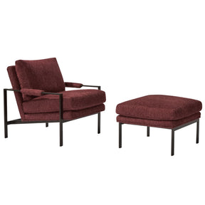 Thayer Coggin Milo Baughman 951 Design Classic Armchair and Ottoman with Chocolate Bronze Powdercoat Frame