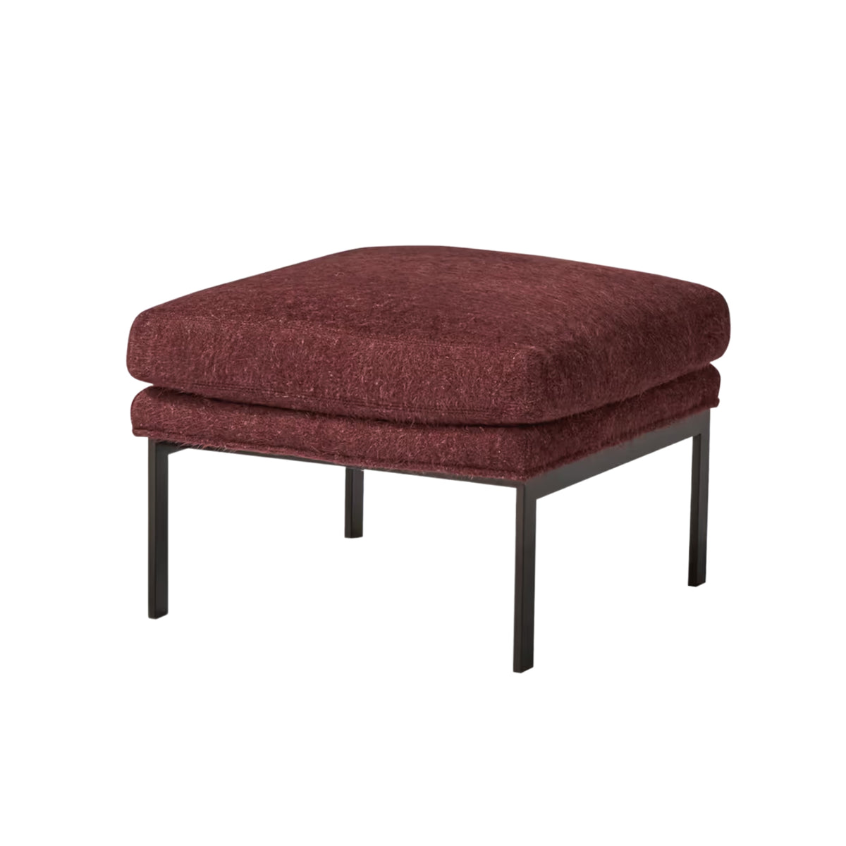 Thayer Coggin Milo Baughman 951 Design Classic Ottoman with Chocolate Bronze Powdercoat Frame
