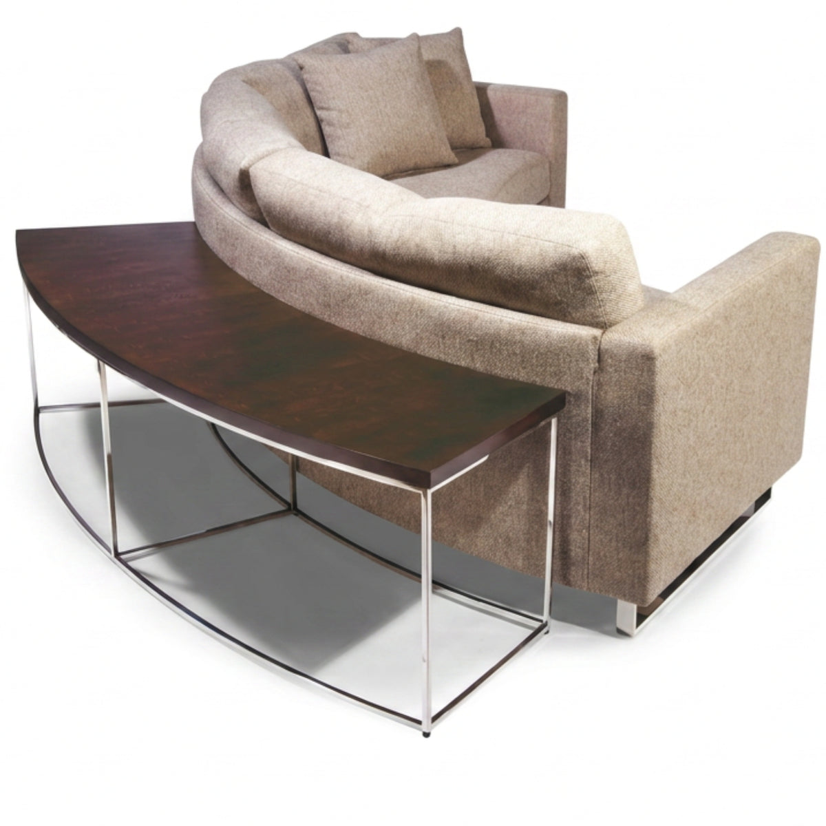 Thayer Coggin Milo Baughman Circle Sofa Back with Optional Circle Sofa Table