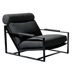 Thayer Coggin Milo Baughman Cruisin' Lounge Chair with Grey Fabric and Black Powdercoated Frame
