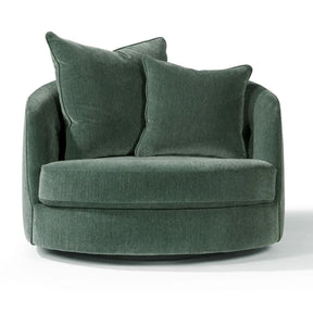 Thayer Coggin Milo Baughman Giant Tub Swivel Chair Green Velvet