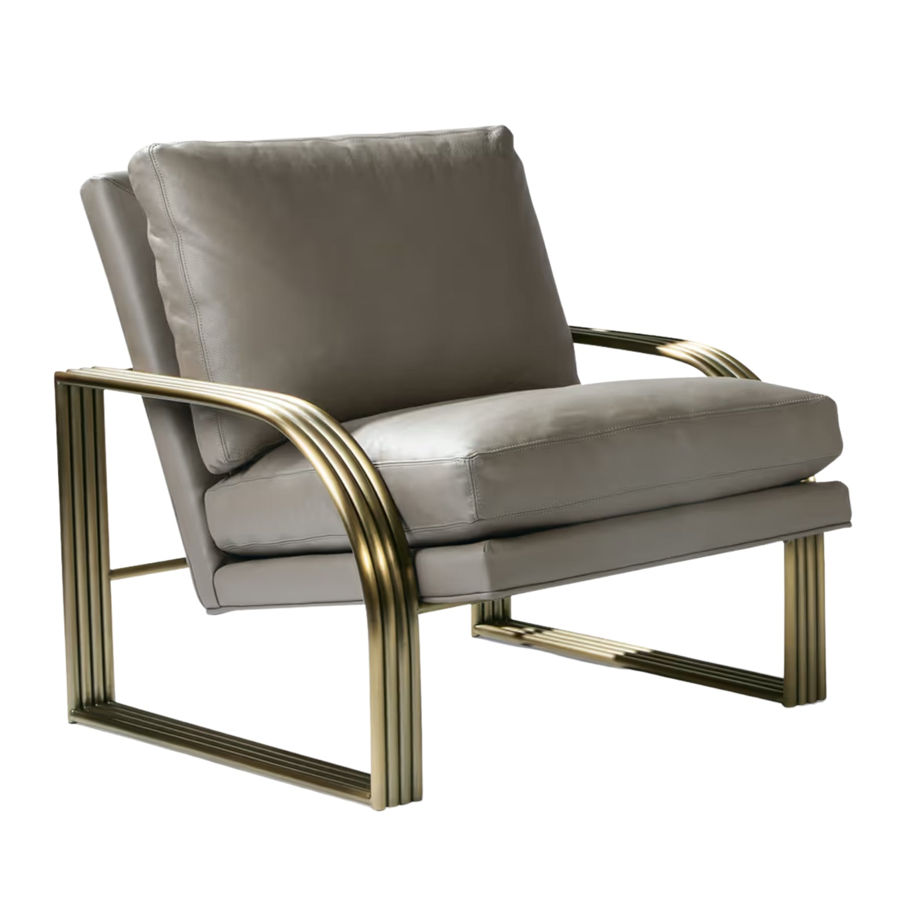 Thayer Coggin Milo Baughman Reynolds Lounge Chair Bronze Frame