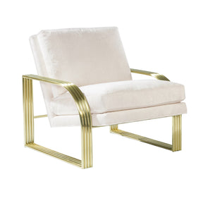 Thayer Coggin Milo Baughman Reynolds Lounge Chair Satin Brass Frame