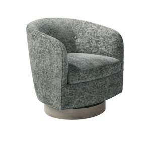 Thayer Coggin Milo Baughman Roxy Would Swivel Tilt Chair with Grey Walnut Base