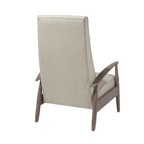 Thayer Coggin Milo Baughman Tighten Up Recliner Light Grey Leather with Grey Walnut Frame Back