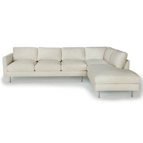 Thayer Coggin Milo Baughman Design Classic Sectional Sofa with Polished Stainless Steel Legs Front