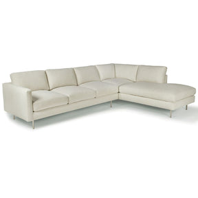 Thayer Coggin Milo Baughman Design Classic Sectional Sofa with Polished Stainless Steel Legs