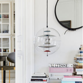 Verpan VP Globe over sideboard with books Copenhagen Apartment