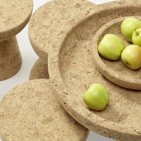 Vitra Cork Stools and Bowls by Jasper Morrison with Apples