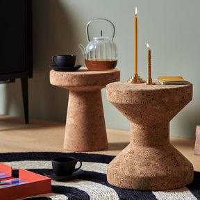 Vitra Cork Stools with Japanese Tea and Cozy Candlelight