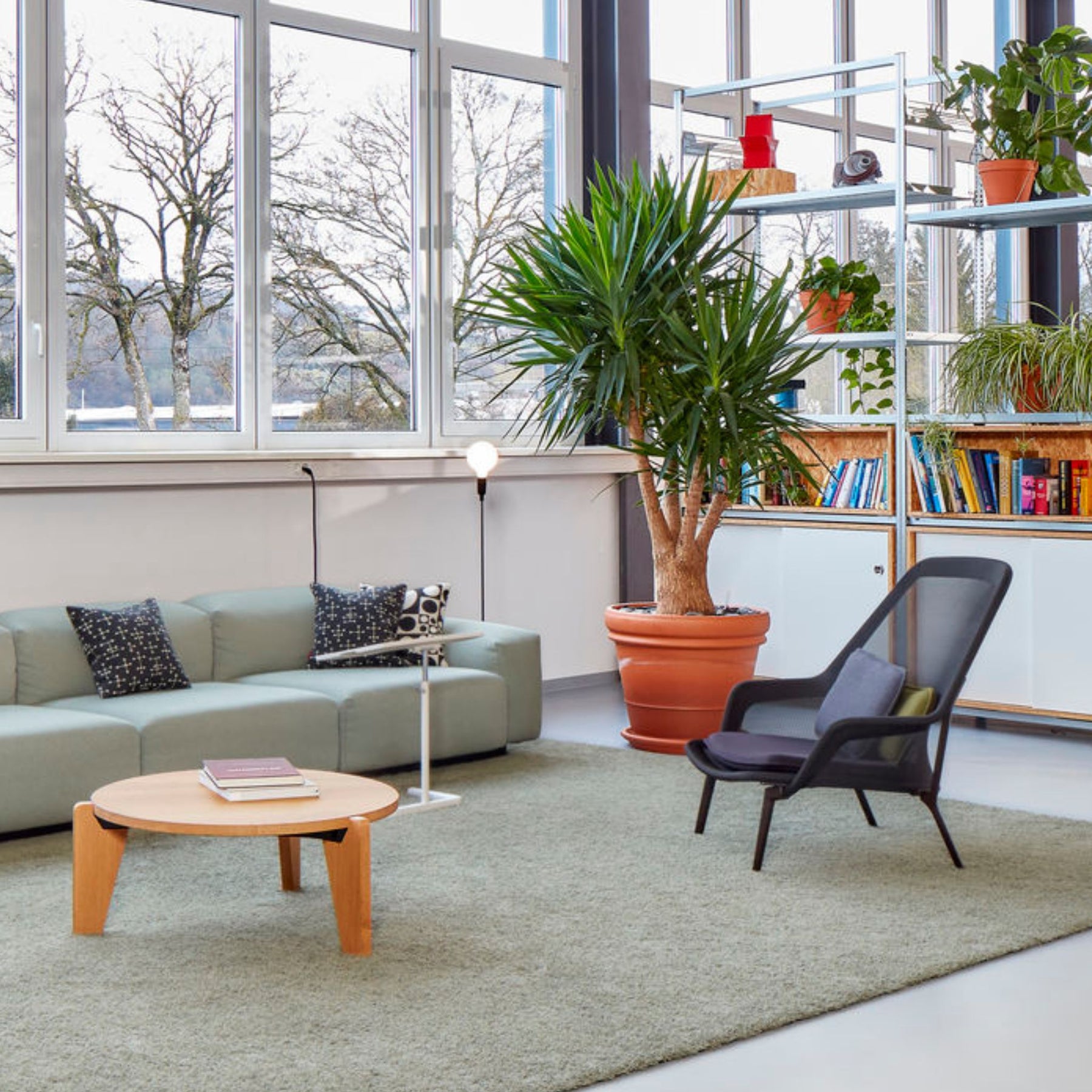 Vitra Slow Chair in Swiss Reading Room with Soft Modular Sofa