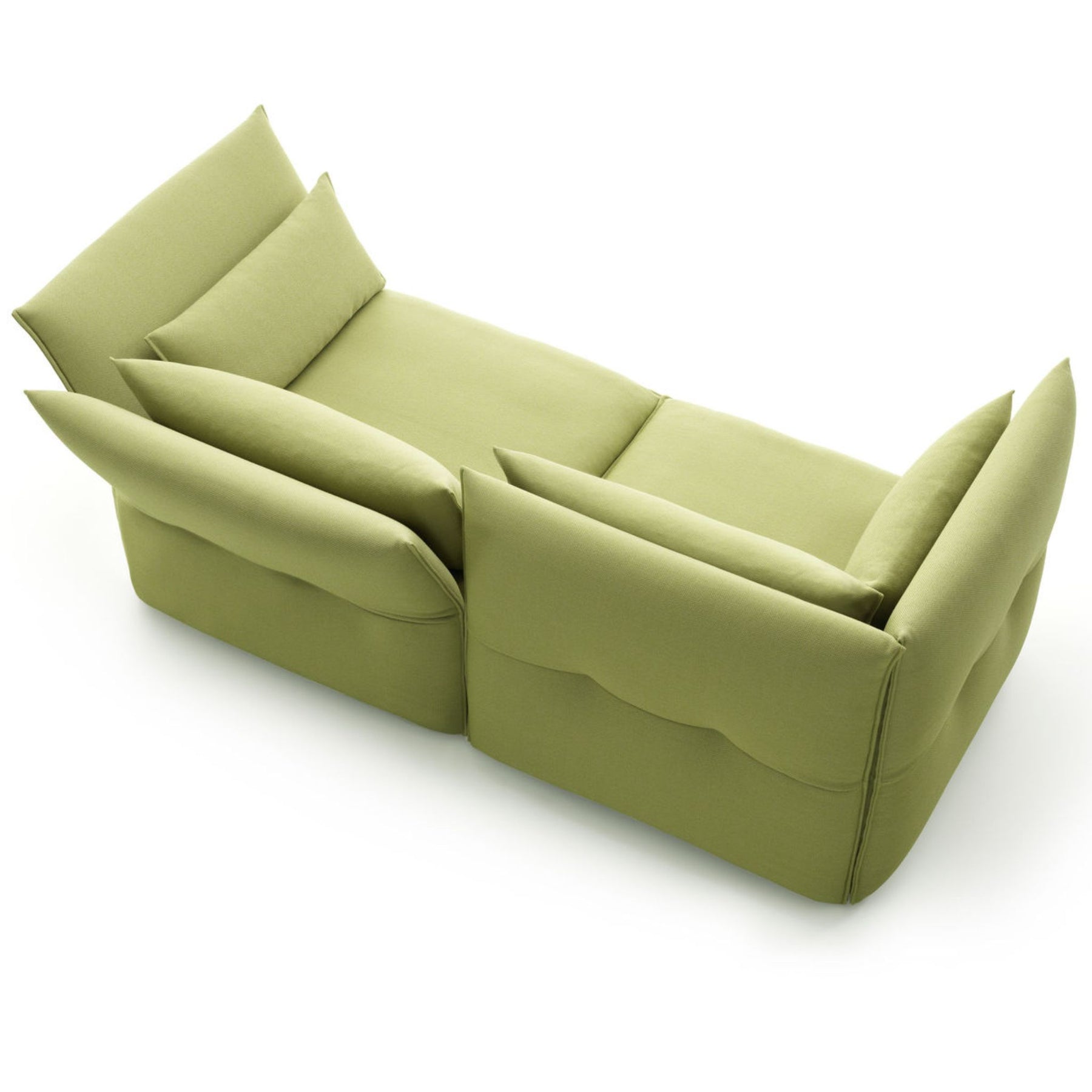 Vitra Mariposa Sofa by Barber Osgerby in Credo Sand Avocado Fabric Aerial View