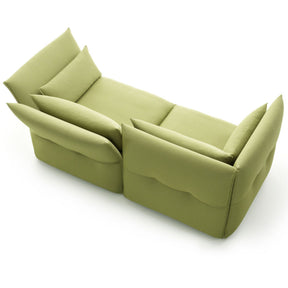 Vitra Mariposa Sofa by Barber Osgerby in Credo Sand Avocado Fabric Aerial View