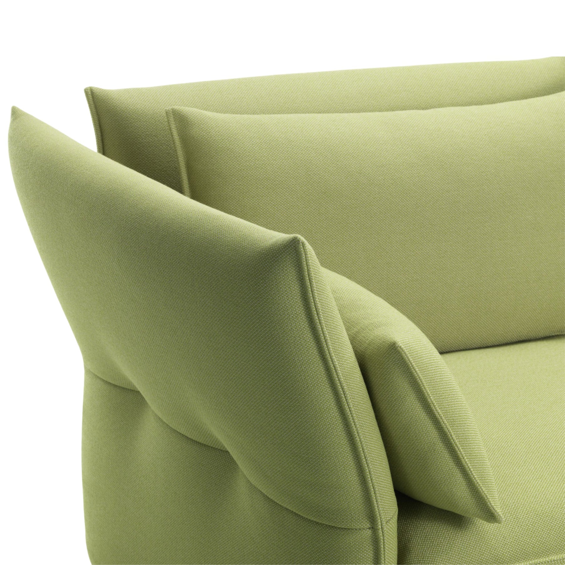 Vitra Mariposa Sofa by Barber Osgerby in Credo Sand Avocado Fabric Side Detail