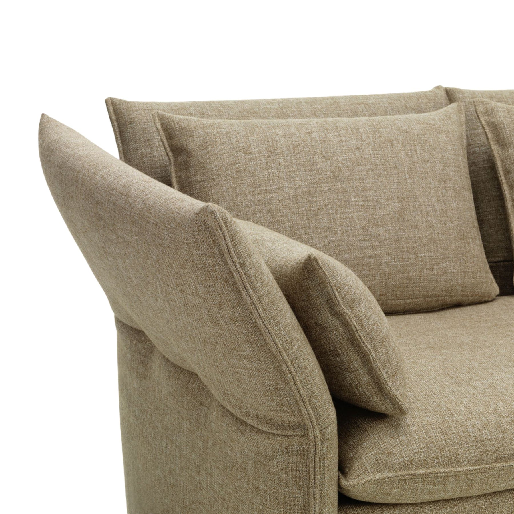 Vitra Mariposa Sofa by Barber Osgerby in Credo Savanna Papyrus Melange Arm Detail