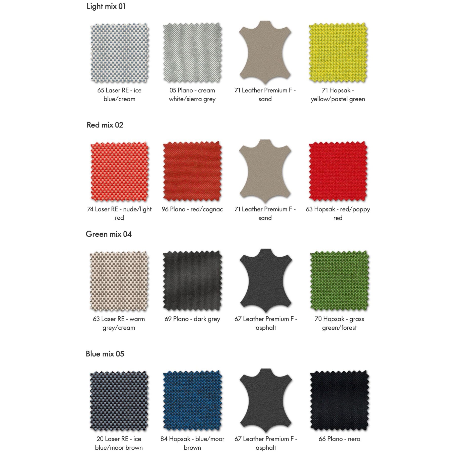 Vitra Color Swatches for East River Chair by Hella Jongerius