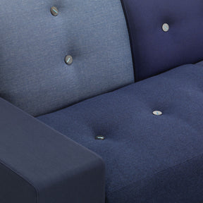 Vitra Polder Sofa by Hella Jongerius Antarctic Blues  Seat, Arm, and Back Detail
