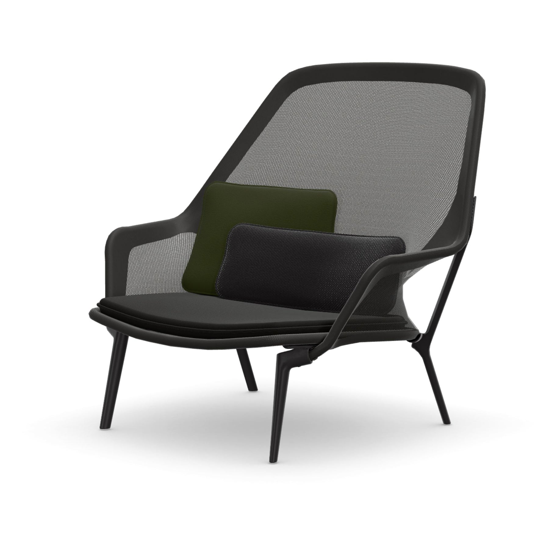 Vitra Slow Chair Black with Black Base