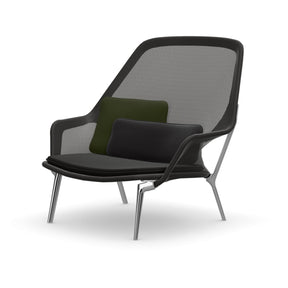 Vitra Slow Chair Knit Black with Polished Aluminum Frame