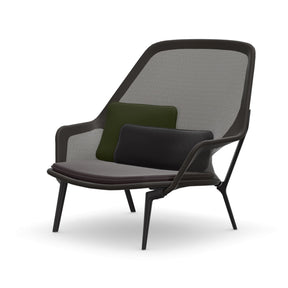 Vitra Slow Chair Knit Brown with Black Frame